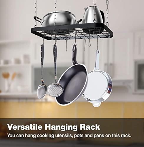 (Ceiling) - JackCubeDesign decorative kitchen ceiling- mount pot pan rack/hanger/storage organiser with 8 hooks - MK397B