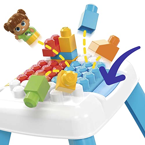 MEGA BLOKS Build 'n Tumble Table toy playset with 2 tumble features, 23 big blocks and 1 Block Buddies figure, ages 1 and up