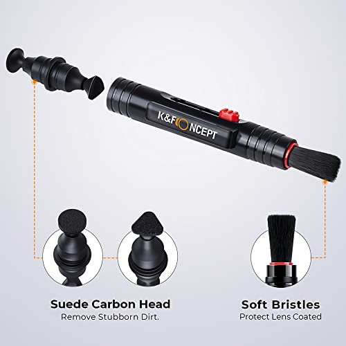 K&F Concept 4-in-1 Camera Cleaning Kit with Lens Brush Pen, Rocket Air Blower, Microfiber Cleaning Cloth, Lens Cleaner Kit for Canon Nikon Pentax Sony DSLR Cameras Cleaning Tool Accessories