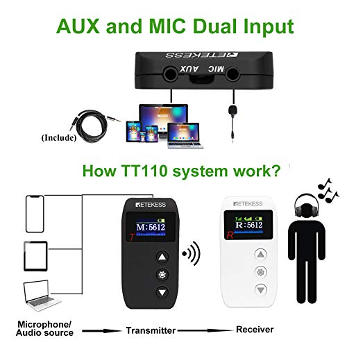 Case of 1 Transmitter 10 Receivers, Retekess TT110 Tour Guide System, Magnetic Charging, 328ft Range, Simultaneous Translation Equipment, Translator Device for Church, Factory, Tour