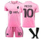 Soccer Jersey Kids New Mes-si Jersey Inter Miami CF Authentic Home Jersey/Away Jersey for Boys Youth Men, Pink 3 Piece Set, 7-8 Years