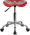 (Wine Red) - Flash Furniture LF-214A-WINERED-GG Vibrant Wine Red Tractor Seat and Chrome Stool