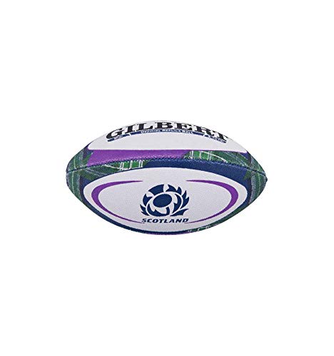 Gilbert Scotland Replica Supporter Tartan Rugby Union Ball White - Mini