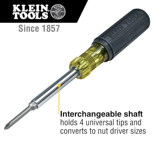 Klein Tools 32559 Extended-Reach Multi Bit Screwdriver/Nut Driver with Cushion Grip