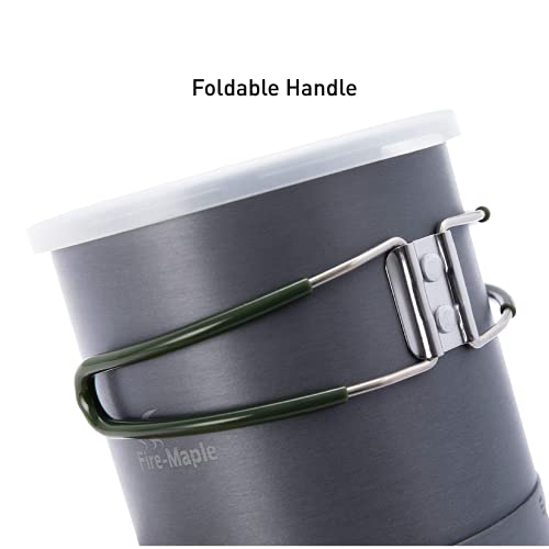 Fire-Maple 1L Hard Anodized Aluminum Pot | Outdoor Camping Backpacking Hiking Picnic Pot | Camping Cookware Pot with Heat Exchanger | Perfect Size for Solo Backpacker