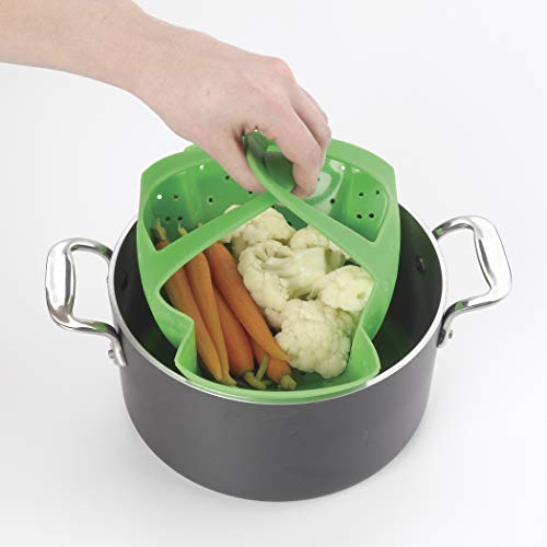 OXO 1142380 Good Grips Silicone Steamer, Green Medium