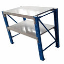 1.2M x 0.6m x 0.9m Heavy Duty Metal Warehouse Garage Workbench System 400KG Workstation (Blue & White)