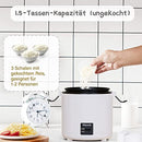 Macook Mini Rice Cooker for 1-2 People (1.5 Cups, 0.3 Litres), Rice Cooker Small Easy One-Button Operation, Non-Stick Coated Inner Pot Including Rice Spoon and Measuring Cup