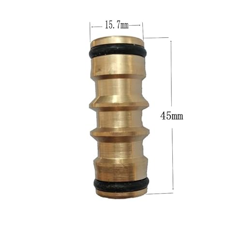 Garden Hose Connector Brass Copper Adapter Joiner 2 Way Fitting Male 48x15x9mm Joiner Fitting for Hose Extension & Repair - Durable Copper Male Connector