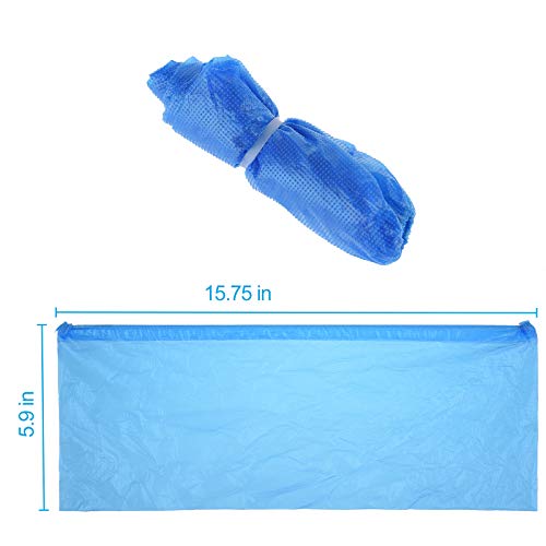 100 PCS（50 Pairs）Shoe Covers Disposable, Green Convenience, Recyclable, Boot Cover, Waterproof, Non slip, Dust proof, One Size Fit All, Durable CPE Material, Blue, Protect Your Shoes, Floor, Carpet