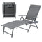 Kozyard Cozy Aluminum Beach Yard Pool Folding Reclining 7 Adjustable Chaise Lounge Chair with Drink Holder (1 Pack, Gray)