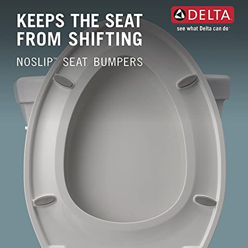DELTA FAUCET Morgan Round Front Slow-Close White Toilet Seat with Non-Slip Seat Bumpers, White 801903-WH
