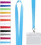 20Pcs Plastic Name Badges Horizontal Clear ID Card Holders and 28Pcs Colorful Lanyard Name Tag Lanyards for Business School Church Conferences.