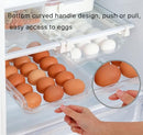 Egg Holder for Refrigerator, Space Saving and Adjustable Egg Dispenser, Fridge Drawer Organizer,Egg Storage Containers, Transparent