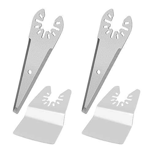 VGOL 4Pcs Oscillating Multi Tool Scraper Blades & Curved Spatula Compatible with Bosch Compatible with Chicago Stainless Steel Three-sided Edge Scraper