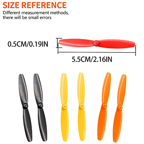 EKIND 8 Pcs Propeller 55mm Props 2-Blade Propeller 1mm Shaft for Fan Leaves Ship Model RC Aircraft Boat DIY Airplane Science and Education Toys (4 Color)