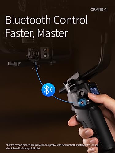 ZHIYUN Crane 4, 3-Axis Gimbal Stabilizer for DSLR and Mirrorless Camera, Nikon Sony Panasonic Canon Fujifilm BMPCC 6K, Fill Light, PD Fast Charge