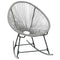 vidaXL Industrial-Style Rocking Moon Chair for Outdoor Use - Grey Poly Rattan with Polyurethane and Powder-Coated Steel Frame