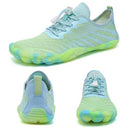 WateLves Water Shoes for Men Women Barefoot Quick-Dry Aqua Sock Outdoor Athletic Sport Shoes Kayaking Boating Hiking Surfing Walking, Blue/Green, 10 Women/9 Men