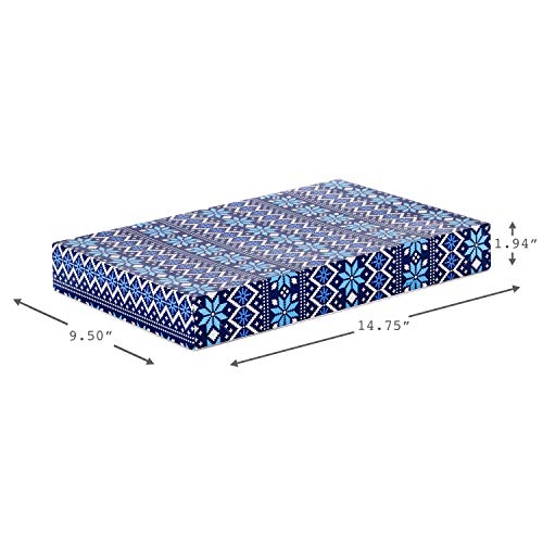 Hallmark Medium Boxes with Lids (12 Shirt Boxes, 4 Designs: Snowflakes, Stripes, Sweater Pattern, Reindeer) for Christmas, Hanukkah, Holiday Parties, Hostess Gifts