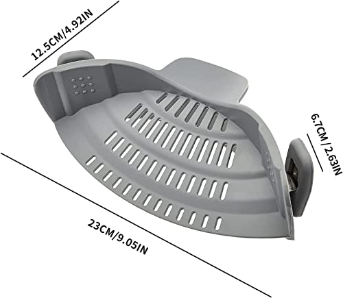 Clip On Strainer Silicone,1Pc Silicone Clip-on Stew-Pan Strainer,Snap Strainer Clip on Strainer,Food Strainer Snap Strainer Clip On Silicone Colander MeshStrain Drainer,Pot Strainer and Pasta Strainer