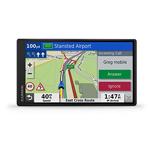 Garmin DriveSmart 55 MT-S 5.5 Inch Sat Nav with Edge to Edge Display, Map Updates for UK, Ireland and Full Europe, Live Traffic, Bluetooth Hands-Free Calling, Voice Commands and Smart Features