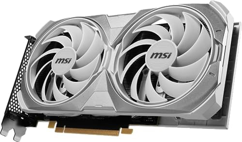 MSI Gaming GeForce RTX 4070 12GB GDRR6X Extreme Clock: 2520 MHz 192-Bit HDMI/DP Nvlink TORX Fan 4.0 Ada Lovelace Architecture Graphics Card (RTX 4070 Ventus 2X White 12G OC)