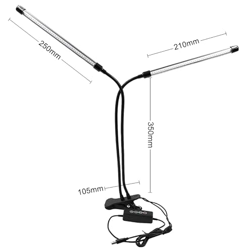 NUZAMAS 40W 84 LED 2 Tube Plant Lamp LED Plant Light Grow Lamp Plant Light Grow Lamp for Plants Dimmable LED Grow Light for Indoor Plants Gardening Greenhouse