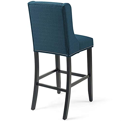 Modway Baron Fabric Upholstered Dining Bar Stool in Azure