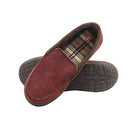 Hanes Men's Textured Moccasin Slipper, Burgundy, 3X-Large