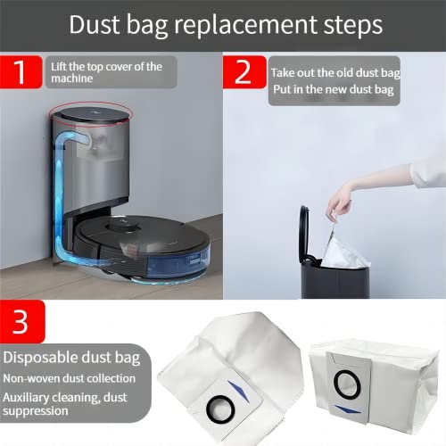 Szxtdzsw dust bag Compatible with Ecovacs DEEBOT T20 X1 Omni X1 TURBO X1 Plus T10 OMNI T10 TURBO T10 PLUS robot vacuum cleaner. 10 dust bags.