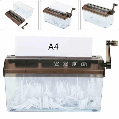 Nisorpa Mini Hand Paper Shredder A4 Portable Manual Paper Shredders Documents Paper Cutting Tool Home Office Desktop Stationery