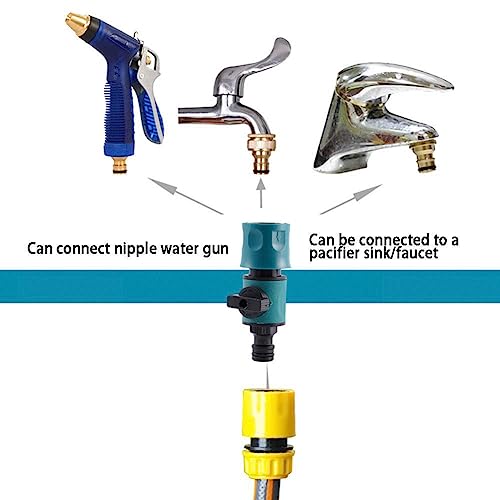 Garden Hose Connector Water Pipe Fittings - Quick Release in Line Shut Off Valve for Join Garden Hose Pipe Tube