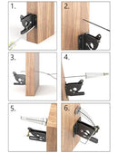 Pair of Self Locking Gate Latch Automatic Gravity Lever for Wood Fence Gate Door Latches, Left and Right (Spring Cable Pull), AP00289O