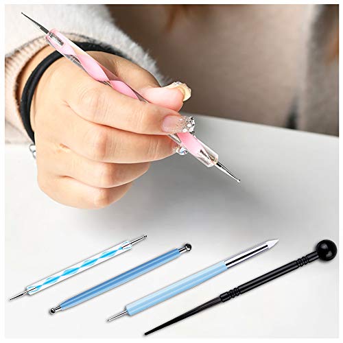 SENHAI 18Pcs Polymer Modeling Clay Sculpting Tools, Dotting Tools, Ball Stylus, Rubber Tips, Ceramic Clay Indentation Tools for Pottery Sculpture, Rock Painting, Art Carving Embossing