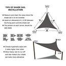 Triangle Sun Sail Shade Waterproof, Sun Shade Sail 4m x 4m x 5.7m, Grey Right Angle Garden Canopy Sun Shade Sail Canopy, Outdoor Garden Patio Party Sunscreen Awning, Triangle Canopy with 3 Free Rope