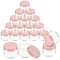 20 Pieces Round Pot Jars Plastic Cosmetic Containers Set with Lid for Liquid Creams Sample, 20 ml/ 0.7 oz (Pink Lid)