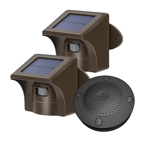 1/2 Mile Long Range Solar Wireless Driveway Alarm Outdoor Weather Resistant Motion Sensor & Detector-Security Alert System-Monitor & Protect Outside Property,No Need to Replace Battery