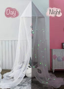 Twin Bed Canopy for Girls Room -White Round Hanging Canopy -Princess Canopy for Girls Bed- Kids Canopy -Toddler Bed Canopy for Girls Bed Canopy -Kids Bed Canopy -Drawstring Bag Included