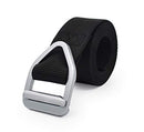 Tactical Belt, Nylon Webbing Web Belt with Metal Buckle for Outdoor Sports and Hunting Black