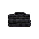 DKNY Quick Dry Cotton Towel Set - 2 Bath, 2 Hand, 2 Washcloths, Black