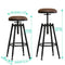 Levede 4X Bar Stool Kitchen Wooden Leather Barstools Industrial Swivel Chairs