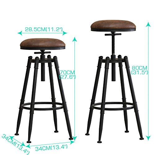 Levede 4X Bar Stool Kitchen Wooden Leather Barstools Industrial Swivel Chairs