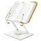 Book Stand for Reading, Adjustable Book Holder with 360°Rotating Base, Portable Book Display Stand for Cookbook, Tablets, Study Materials