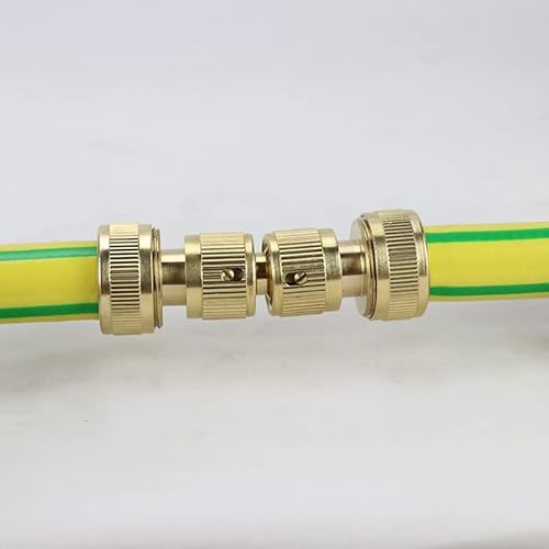 Garden Hose Connector Brass Copper Adapter Joiner 2 Way Fitting Male 48x15x9mm Joiner Fitting for Hose Extension & Repair - Durable Copper Male Connector