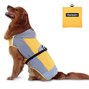 Ownpets Foldable Dog Raincoat, Adjustable Waterproof Pet Jacket with Reflective Straps & Storage Pocket, Lightweight Pet Raincoat for Small, Medium, Large Dogs & Puppies, L