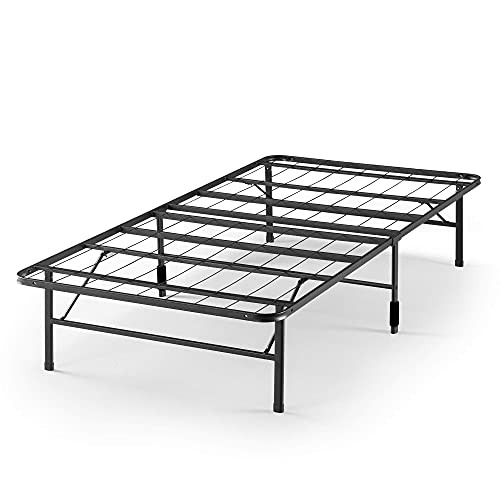 Zinus Smartbase Single Bed Base Frame Foldable Premium Metal Heavy Duty Steel - Folding Bed Platform Mattress Foundation with Under Bed Storage, Black