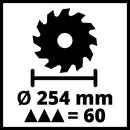 Einhell 4300875 Drag, Crosscut and Mitre Saw TE-SM 254 Dual (2100 W, Drag Function, Laser, Angle Adjustment with Quick-Adjust Facility, Spindle Lock, Clamping Device, Incl Carbide Saw Blade)