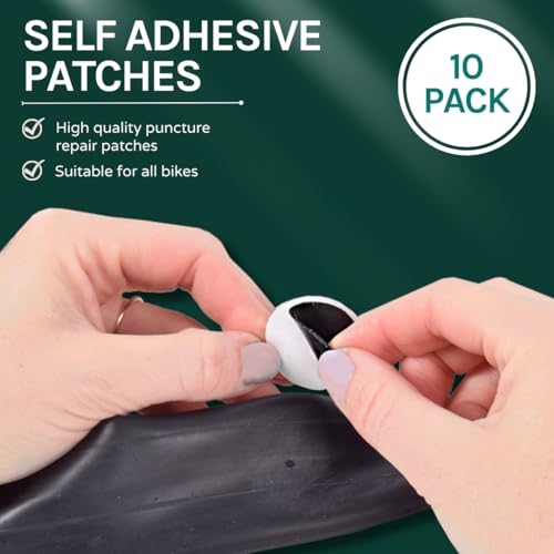 VeloChampion Self Adhesive Bike Puncture Repair Kit Patches. Travel Size for Road Bike and Mountain Bike Tyres (10 Pack)