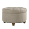 Homepop Home Decor Button Tufted Woven Round Storage Ottoman Large